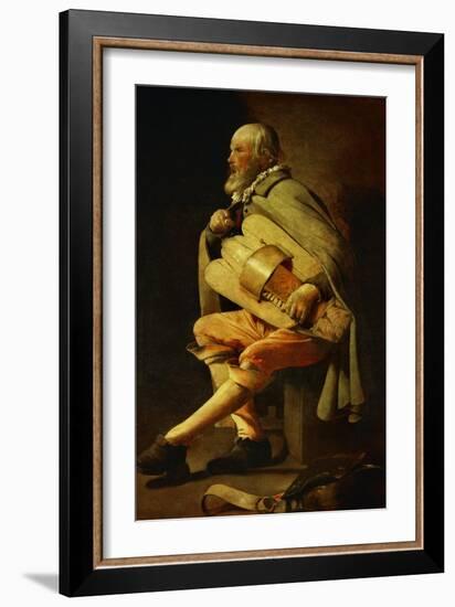 The Hurdy-Gurdy Player, circa 1638-1630-Georges de La Tour-Framed Giclee Print
