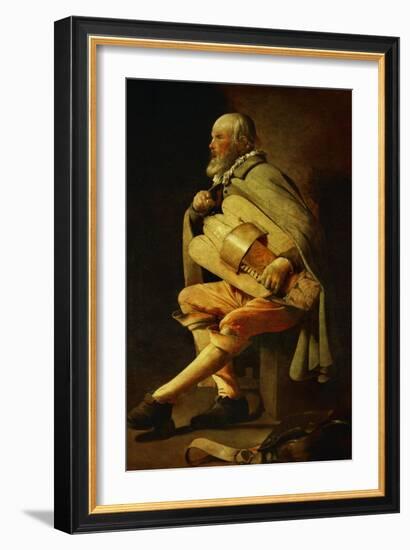 The Hurdy-Gurdy Player, circa 1638-1630-Georges de La Tour-Framed Giclee Print