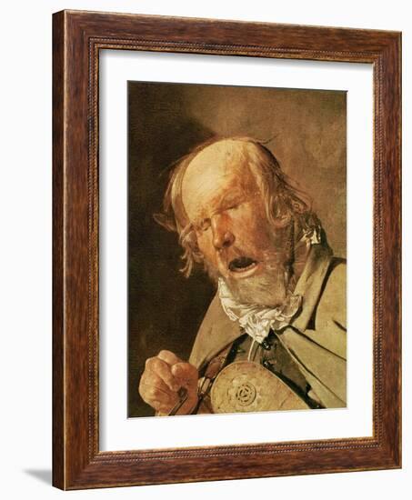 The hurdy-gurdy player, detail of the head, c.1620-25-Georges de la Tour-Framed Giclee Print