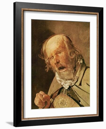 The hurdy-gurdy player, detail of the head, c.1620-25-Georges de la Tour-Framed Giclee Print