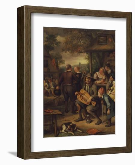 The Hurdy-Gurdy Player-Jan Havicksz. Steen-Framed Giclee Print