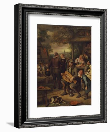 The Hurdy-Gurdy Player-Jan Havicksz. Steen-Framed Giclee Print