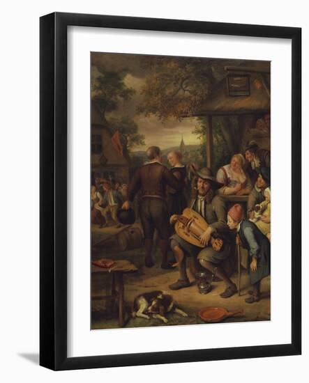 The Hurdy-Gurdy Player-Jan Havicksz. Steen-Framed Giclee Print