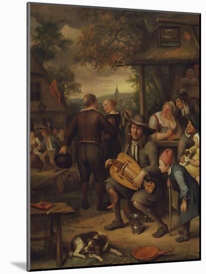 The Hurdy-Gurdy Player-Jan Havicksz. Steen-Mounted Giclee Print