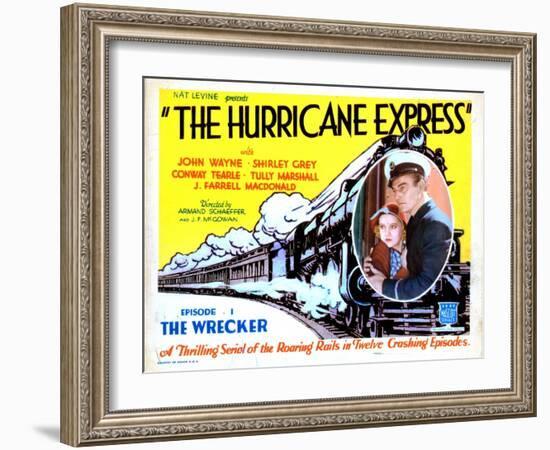 The Hurricane Express, Shirley Grey, John Wayne, 1932-null-Framed Art Print