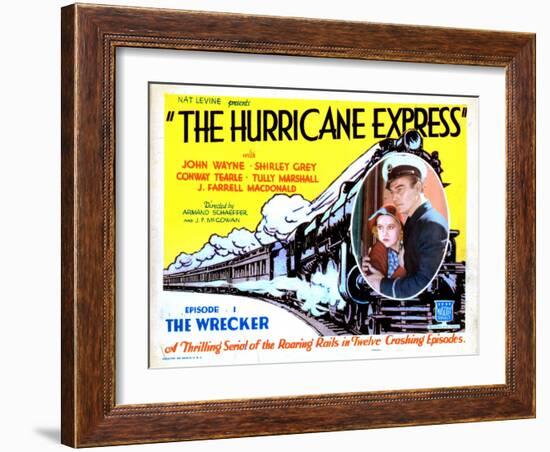 The Hurricane Express, Shirley Grey, John Wayne, 1932-null-Framed Art Print