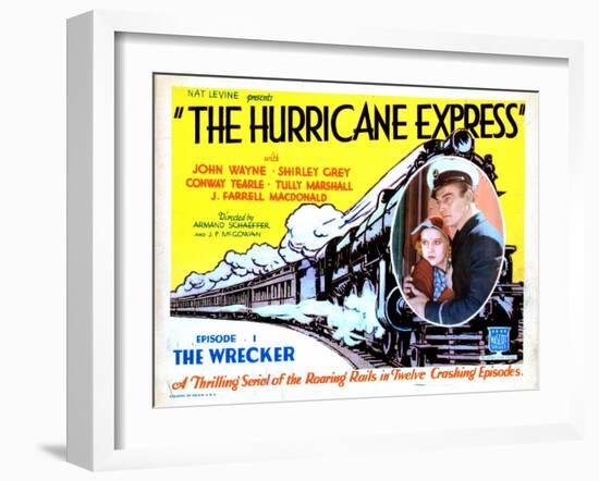 The Hurricane Express, Shirley Grey, John Wayne, 1932-null-Framed Art Print