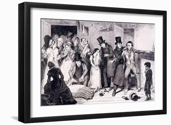 The Husband Kills the Wife, London, England, 1847-George Cruikshank-Framed Giclee Print