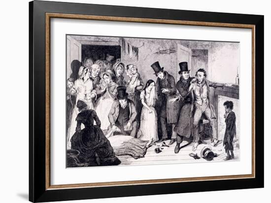 The Husband Kills the Wife, London, England, 1847-George Cruikshank-Framed Giclee Print