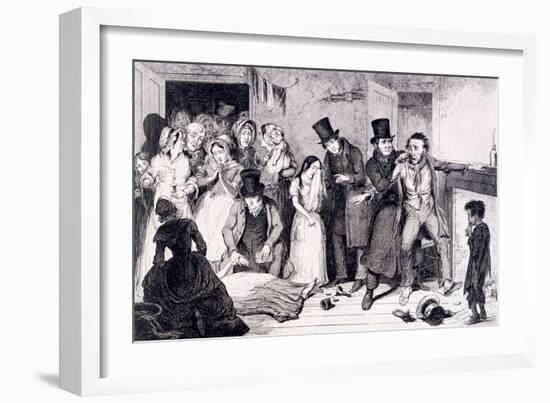 The Husband Kills the Wife, London, England, 1847-George Cruikshank-Framed Giclee Print