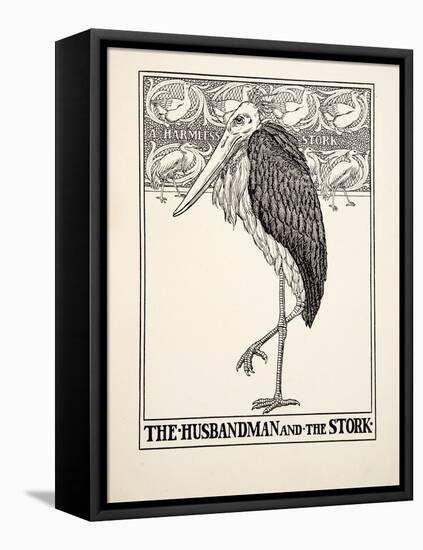 The Husbandman and the Stork, from A Hundred Fables of Aesop, Pub.1903 (Engraving)-Percy James Billinghurst-Framed Premier Image Canvas