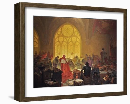 The Hussite King George of Podebrady (The Cycle the Slav Epi)-Alphonse Mucha-Framed Giclee Print