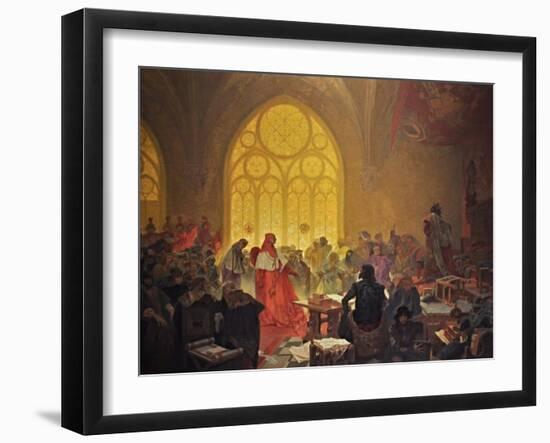 The Hussite King George of Podebrady (The Cycle the Slav Epi)-Alphonse Mucha-Framed Giclee Print