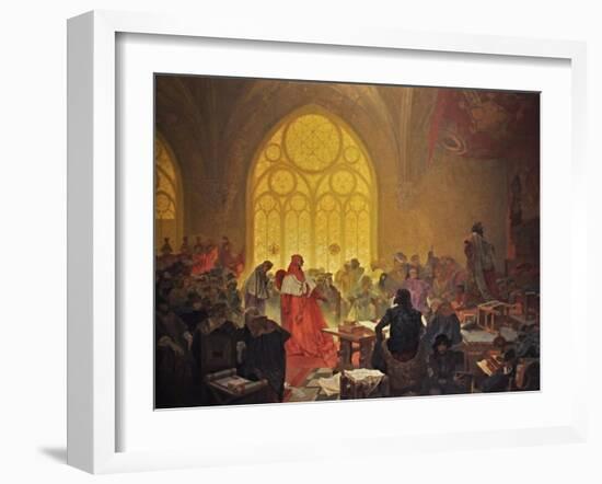 The Hussite King George of Podebrady (The Cycle the Slav Epi)-Alphonse Mucha-Framed Giclee Print