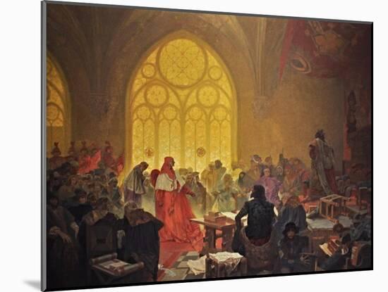 The Hussite King George of Podebrady (The Cycle the Slav Epi)-Alphonse Mucha-Mounted Giclee Print
