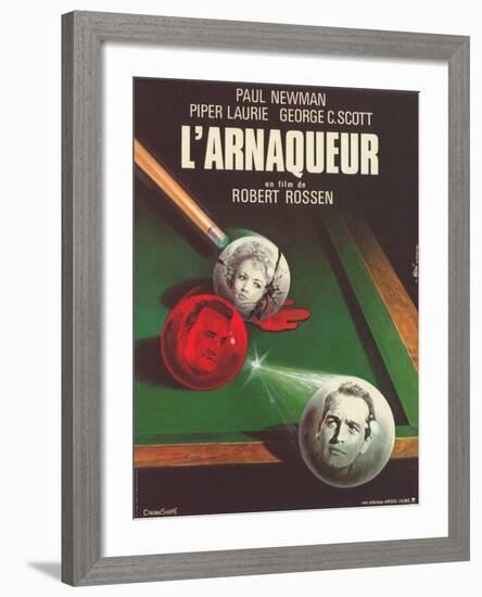 The Hustler, French Movie Poster, 1961-null-Framed Art Print