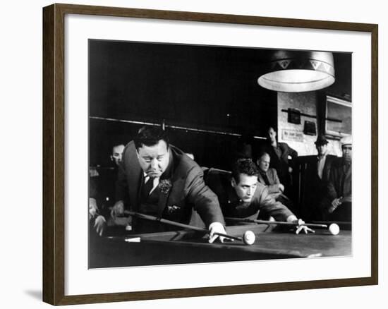 The Hustler, Jackie Gleason, Paul Newman, 1961--Framed Photo