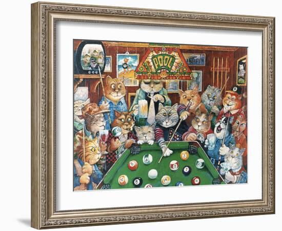 The Hustler (Pool Cats)-Bill Bell-Framed Giclee Print