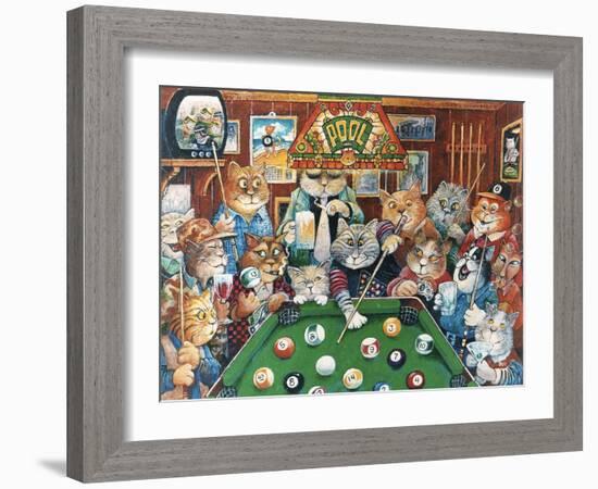 The Hustler (Pool Cats)-Bill Bell-Framed Giclee Print