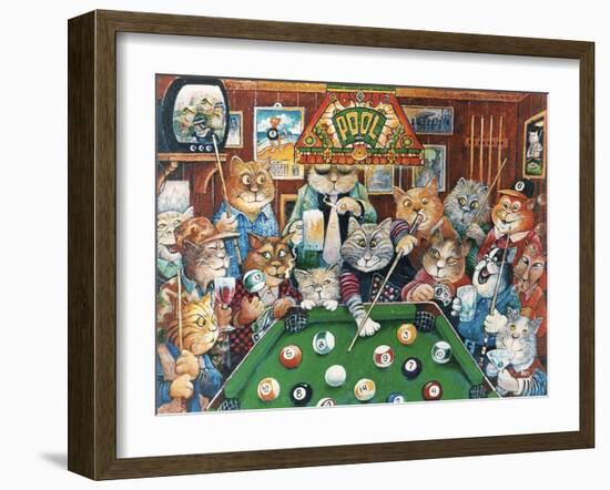 The Hustler (Pool Cats)-Bill Bell-Framed Giclee Print