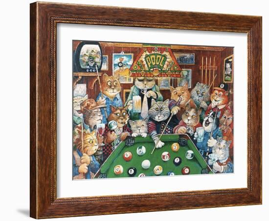 The Hustler (Pool Cats)-Bill Bell-Framed Giclee Print