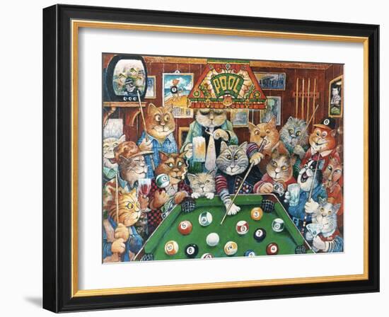 The Hustler (Pool Cats)-Bill Bell-Framed Giclee Print