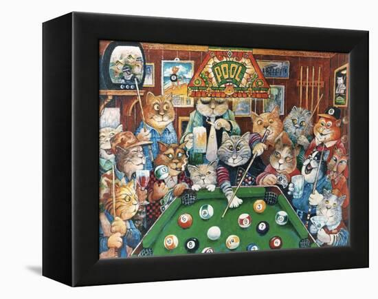 The Hustler (Pool Cats)-Bill Bell-Framed Premier Image Canvas