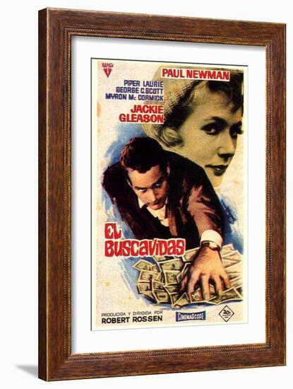 The Hustler, Spanish Movie Poster, 1961-null-Framed Premium Giclee Print