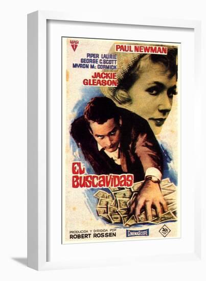 The Hustler, Spanish Movie Poster, 1961-null-Framed Premium Giclee Print