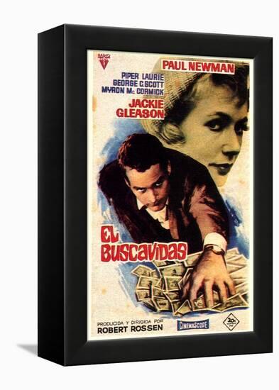 The Hustler, Spanish Movie Poster, 1961-null-Framed Stretched Canvas