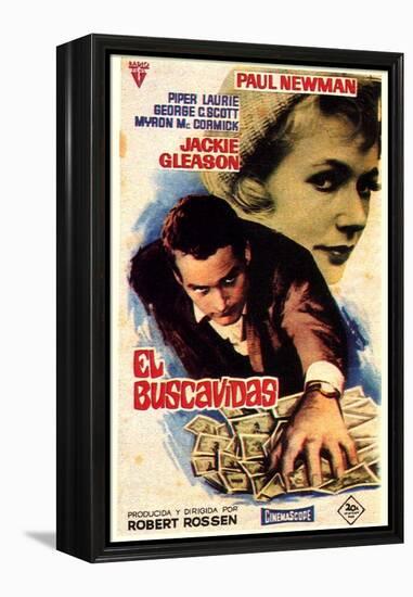 The Hustler, Spanish Movie Poster, 1961-null-Framed Stretched Canvas