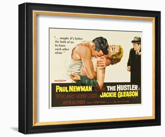 The Hustler, UK Movie Poster, 1961-null-Framed Premium Giclee Print