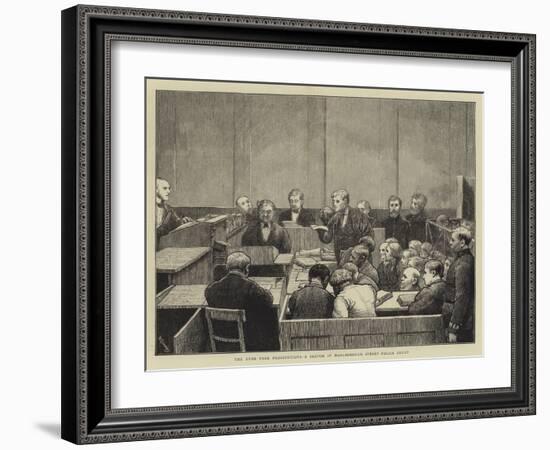 The Hyde Park Prosecutions, a Sketch in Marlborough Street Police Court-William III Bromley-Framed Giclee Print