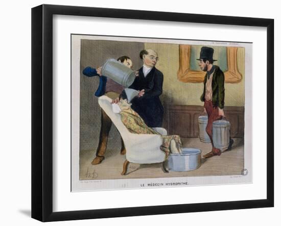 The Hydropathic Doctor, Caricature from "La Caricature"-Honore Daumier-Framed Giclee Print