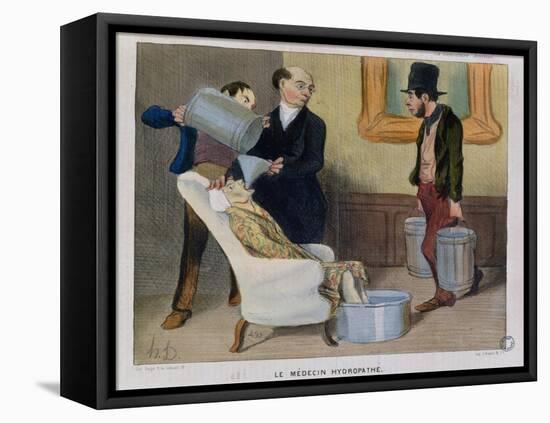 The Hydropathic Doctor, Caricature from "La Caricature"-Honore Daumier-Framed Premier Image Canvas