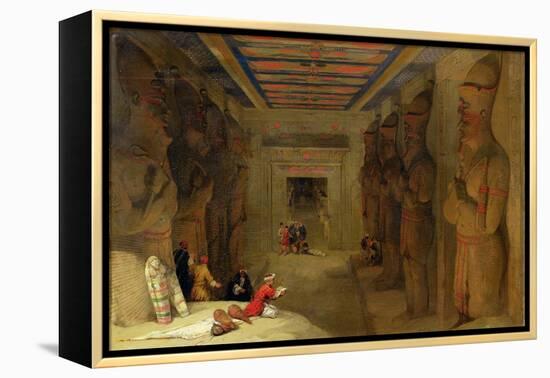 The Hypostyle Hall of the Great Temple at Abu Simbel, Egypt, 1849 (Oil on Panel)-David Roberts-Framed Premier Image Canvas