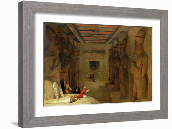 The Hypostyle Hall of the Great Temple at Abu Simbel, Egypt, 1849 (Oil on Panel)-David Roberts-Framed Giclee Print