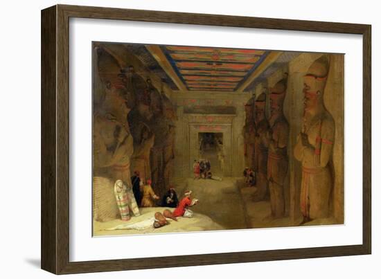 The Hypostyle Hall of the Great Temple at Abu Simbel, Egypt, 1849 (Oil on Panel)-David Roberts-Framed Giclee Print