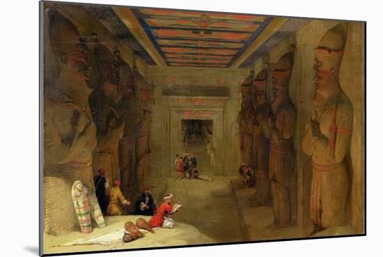 The Hypostyle Hall of the Great Temple at Abu Simbel, Egypt, 1849 (Oil on Panel)-David Roberts-Mounted Giclee Print