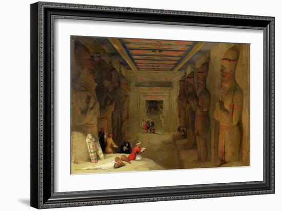 The Hypostyle Hall of the Great Temple at Abu Simbel, Egypt, 1849 (Oil on Panel)-David Roberts-Framed Giclee Print