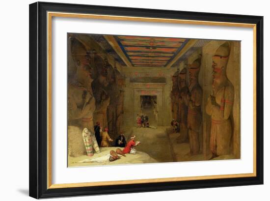 The Hypostyle Hall of the Great Temple at Abu Simbel, Egypt, 1849 (Oil on Panel)-David Roberts-Framed Giclee Print