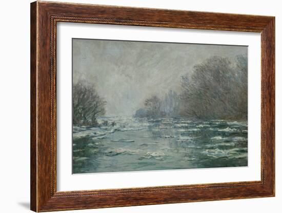 The Ice Breaking Near Vetheuil, 1880-Claude Monet-Framed Giclee Print