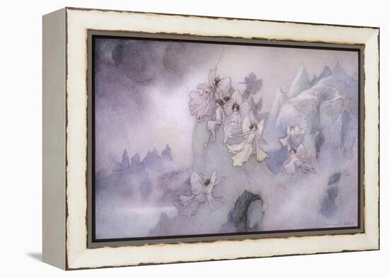 The Ice Fairies Arrive at Mother Careys Pool-Warwick Goble-Framed Stretched Canvas