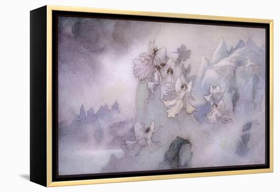 The Ice Fairies Arrive at Mother Careys Pool-Warwick Goble-Framed Stretched Canvas