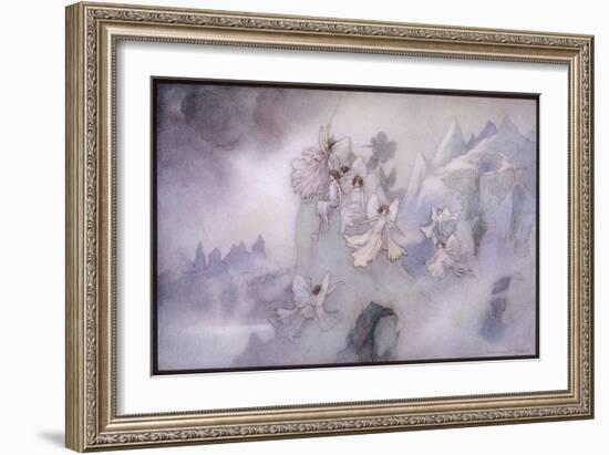 The Ice Fairies Arrive at Mother Careys Pool-Warwick Goble-Framed Art Print