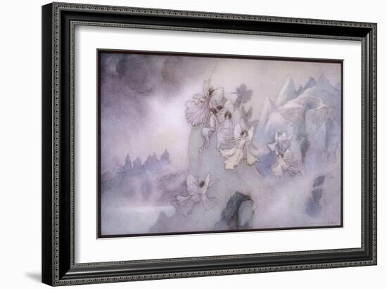 The Ice Fairies Arrive at Mother Careys Pool-Warwick Goble-Framed Art Print