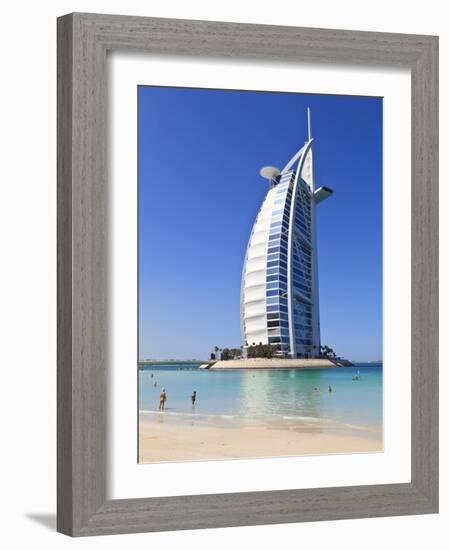 The Iconic Burj Al Arab Hotel, Jumeirah, Dubai, United Arab Emirates, Middle East-Amanda Hall-Framed Photographic Print