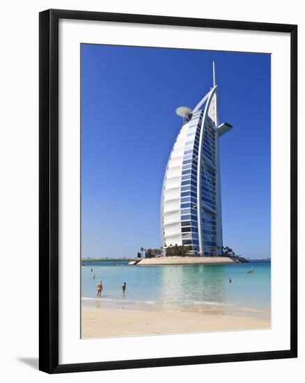 The Iconic Burj Al Arab Hotel, Jumeirah, Dubai, United Arab Emirates, Middle East-Amanda Hall-Framed Photographic Print