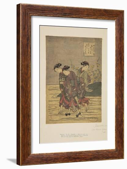 The Ide Jewel River, a Famous Place in Yamashiro Province (Ide No Tamagawa, Yamashiro Meisho) (Colo-Suzuki Harunobu-Framed Giclee Print