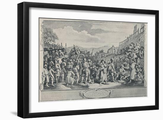 'The Idle 'Prentice Executed at Tyburn (From the Industry and Idleness Series), 1747', (1920)-William Hogarth-Framed Giclee Print